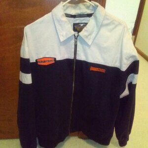 Harley Davidson cotton/canvas full zipper jacket GC Men's size Large